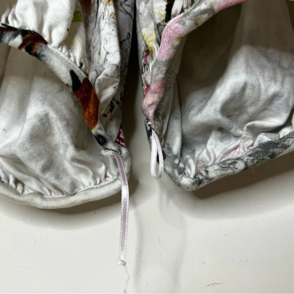 MARIAGRAZIA PANIZZI RARE Artsy Floral Strappy Faux Leather Harem Jumpsuit Romper - Picture 11 of 11